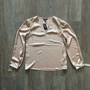 Express Satin Lace Long Sleeve Shirt